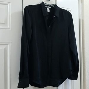 H&M Silky Black Button Up Shirt